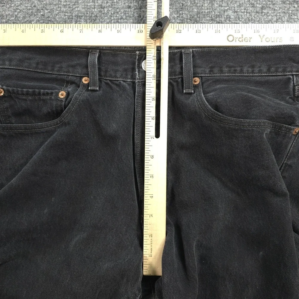 Vintage Levis Jeans Mens 32x34 Black Denim 501 Button Fly Regular Straight Y2K